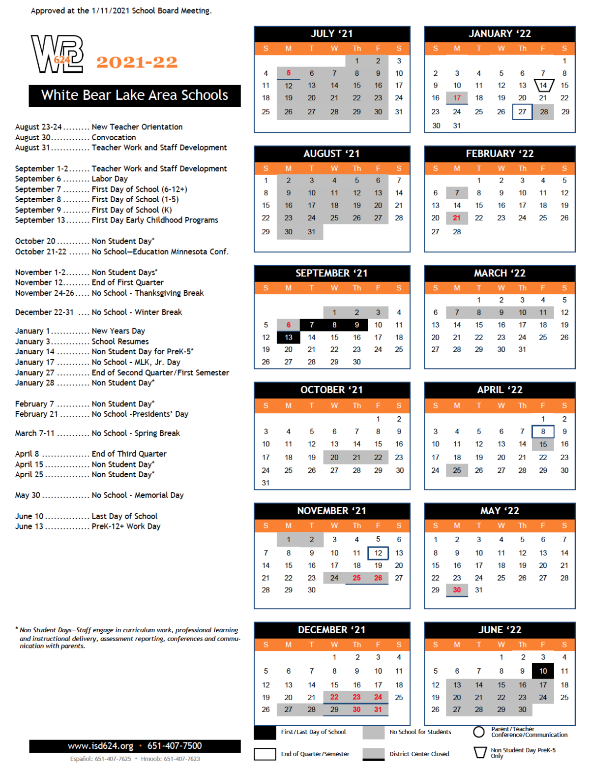 District 214 Calendar 2022 23 2021-22 Academic Calendar Approved | Article