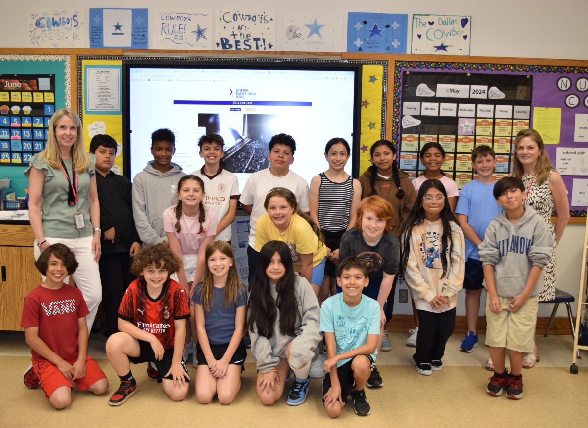 Bedford Hills Class Names Baby Falcon on Cuomo Bridge | News Article