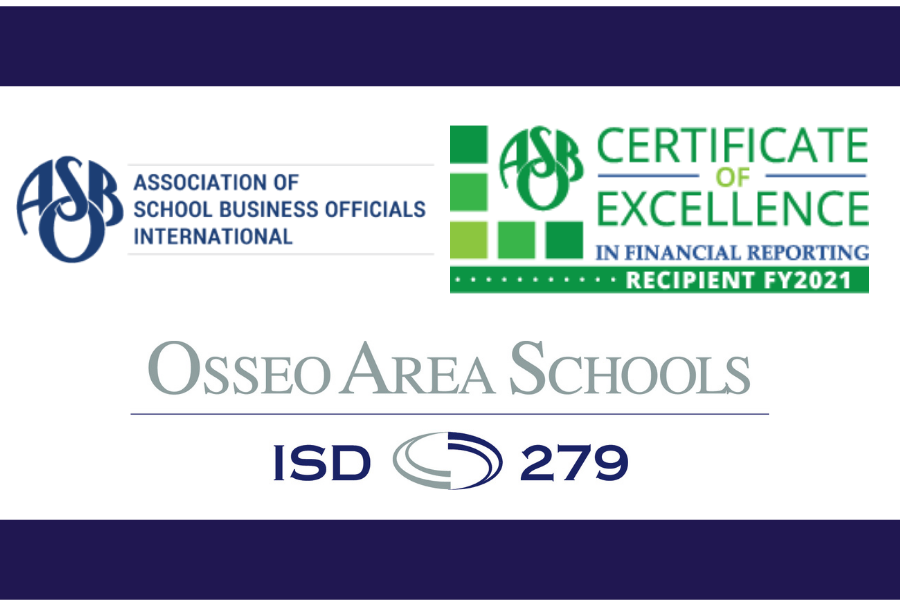 Osseo Area Schools recognized for excellence in financial reporting