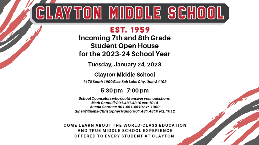Clayton Middle School Open House News Details