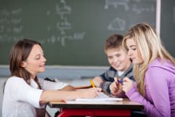 teacher with students
