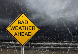 Bad weather ahead sign