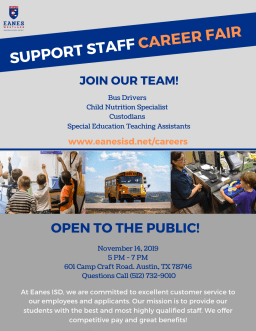 Support Staff Fair, Nov 14