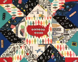 winning quilt patch for Michigan Social Studies Olympiad 2020