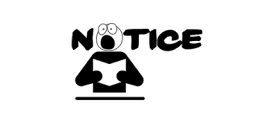 Clip art %22Notice%22 with person reading document