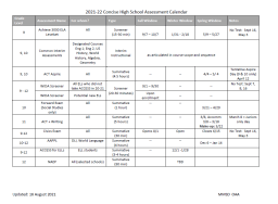 Assessment Calendars for Schools - Madison Metropolitan School District