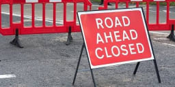 Caution sign for traffic alert