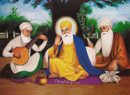 An illustration depicting Sikh leaders.