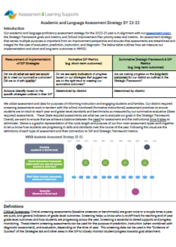 Assessment Calendars for Schools - Madison Metropolitan School District