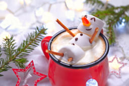 Snowman in hot chocolate