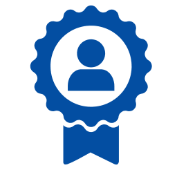 human icon inside an award