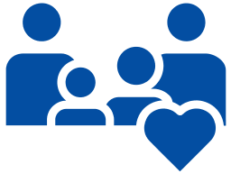 humans with hearts connecting