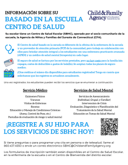First page of the PDF file: SBHCWelcomeLetterReg2023-Spanish