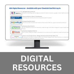 computer with aea digital resources screen showing