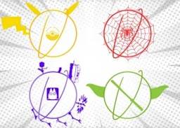 VVCO Logos with Comic Icons in background