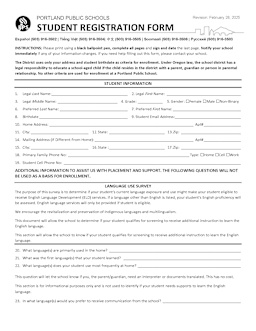 Back To School Registration Form
