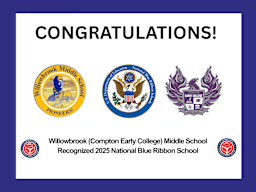 Willowbrook Middle School Named 2025 National Blue Ribbon School