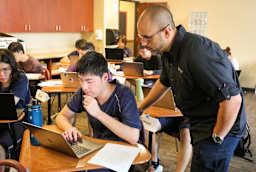 Students participating in leadership and teamwork activities