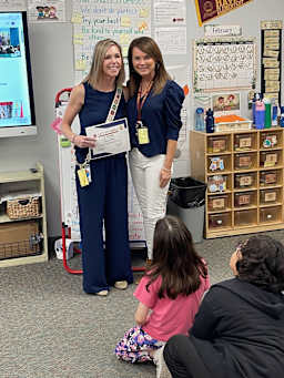Ms. Craft honored as Katy A+ Intern with Mrs. Mulcahy