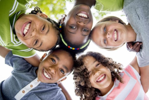 Happy children smiling