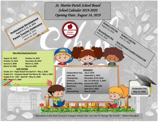 Calendar St Martin Parish