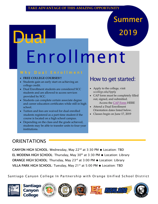 Dual Enrollment El Modena High School