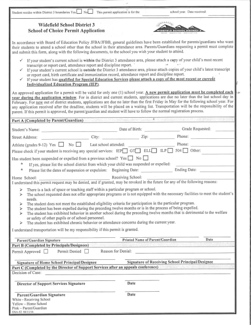 Student Registration Widefield School District 3