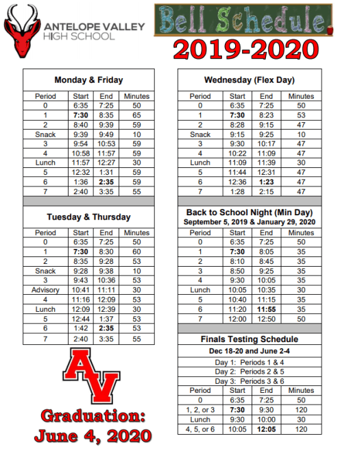 Antelope High School Calendar