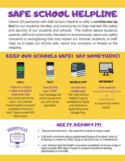 Safe School Helpline Keeneyville Elementary School District 20