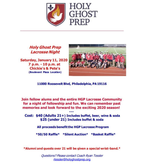 Lacrosse Night Holy Ghost Prep