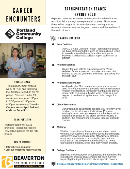 Career Encounters Early College High School
