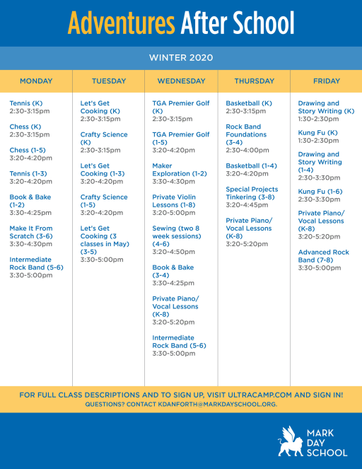 Mark Day School Calendar