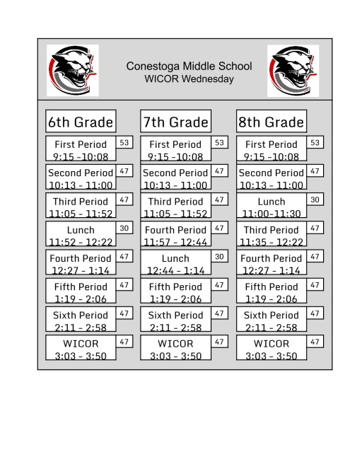 Bell Schedules Conestoga