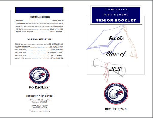 Senior Booklet Lancaster High School
