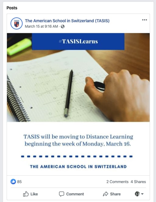 Social media content for schools QuyaSoft