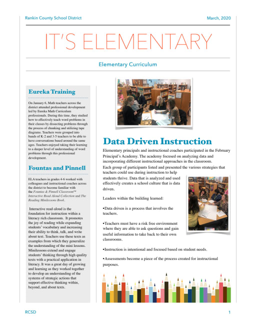 Elementary Newsletter Rankin County School District