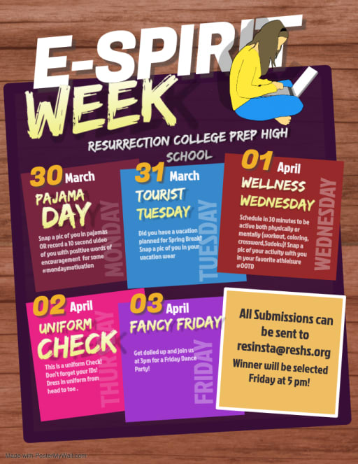 Virtual Spirit Week Resurrection College Prep High School