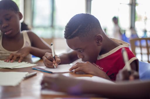 Boy writing