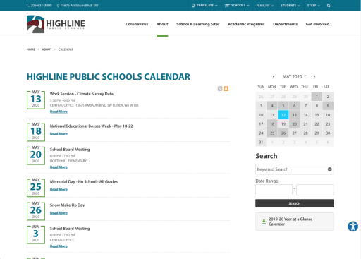Highline School District Calendar