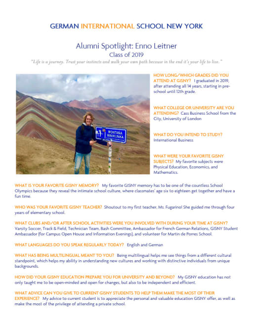 Meet Our Alumni German International School New York