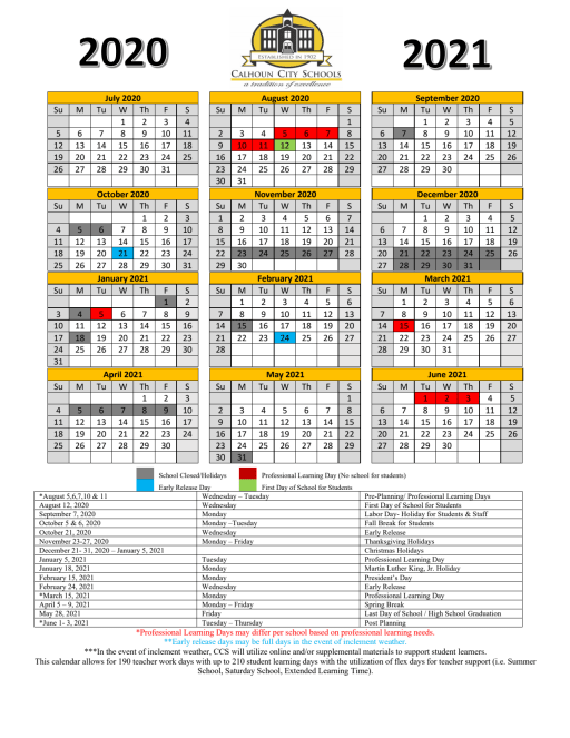 Washoe County Balanced Calendar 2021 Calendar 2021