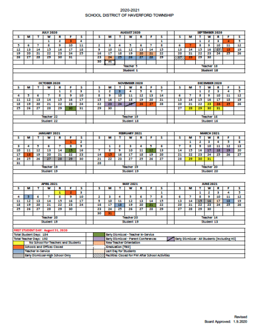 haverford 2021 calendar District Calendar Haverford Township School District haverford 2021 calendar