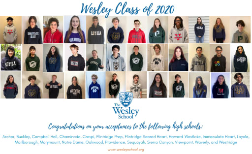 High School Placement The Wesley School