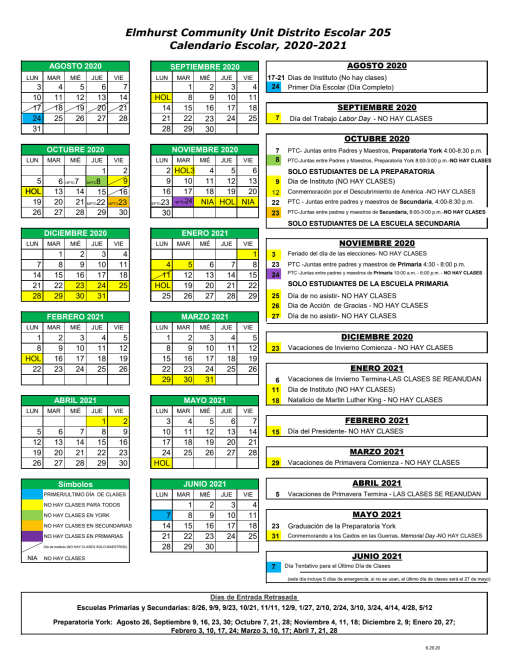 York Tech 2021 Calendar Calendar Page