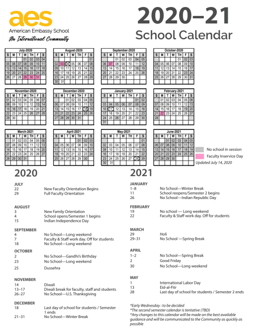 Legacy High School Calendar