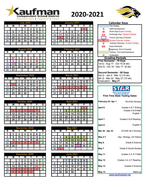 2021 Calendar: Mesquite Isd Calendar 2021 22