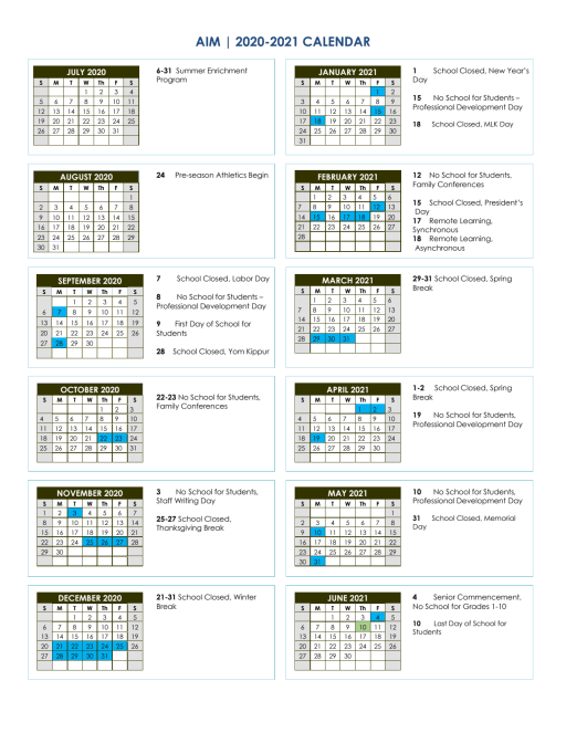 spring 2021 calendar in philly Calendar Aim Academy spring 2021 calendar in philly