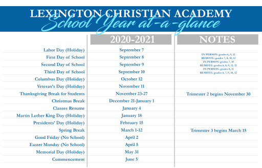 Calendar Lexington Christian Academy lexington ma calendar 2021