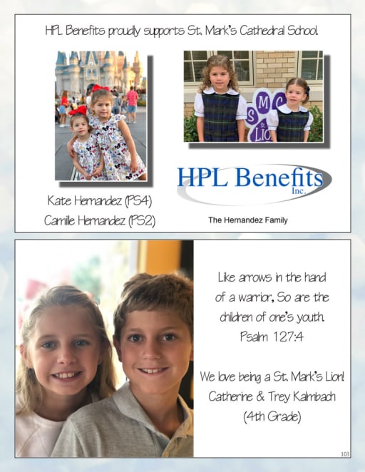 5th Grade Yearbook Messages From Parents Yearbook Ads - St Mark's Cathedral School