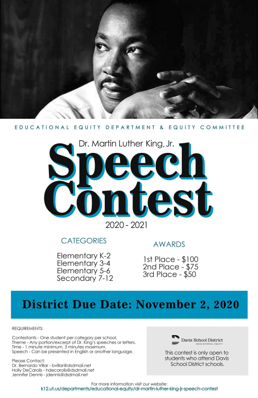 Dr Martin Luther King Jr Speech Contest Davis School District